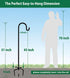 5 60 Inches 3/5 (1 Packs) Artibear Adjustable Outdoor Shepherd Hook Stand with Prong Base, Tall in Thick, Shiny Black