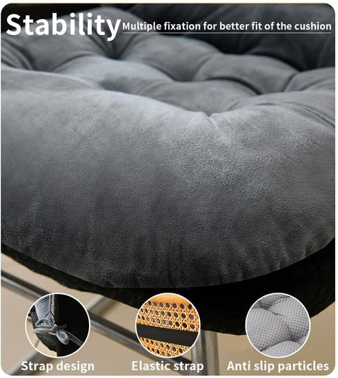 GKWW Non-Slip Desk Chair Cushion Rocking Office Chair Pad with Ties Soft Seat Cushion with High Back Support for Dorm