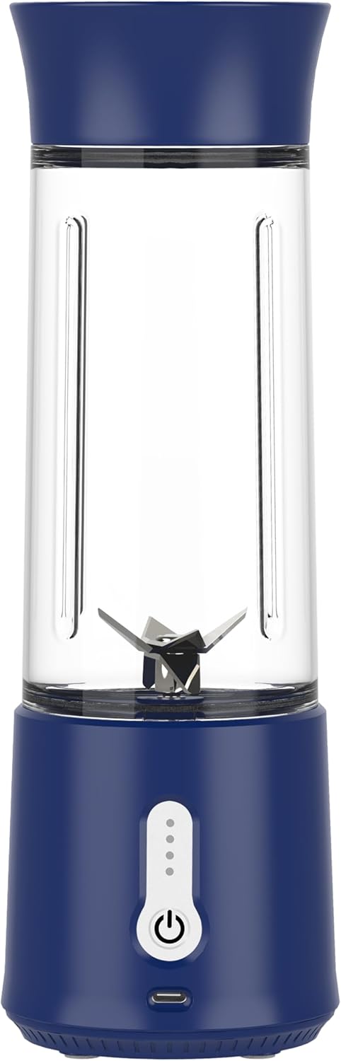 Vortex A7-BLUE Portable Blender, BPA Free, Rechargeable with Six Stainless Steel Blades, 500ml for Smoothies and Juice