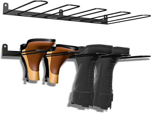 Wall-Mounted Boot Rack Organizer for Tall Boots - 4 Pair Metal Boot