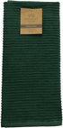 Dark Green Kitchen Hand Dish Towels, 100% Cotton Cloth, Set of 3 Multipurpose, 18" x 28"