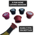 Funny Wine Stoppers Set of 5, Silicone Wine Bottle Stopper with Gift Box, Cute Christmas Gift