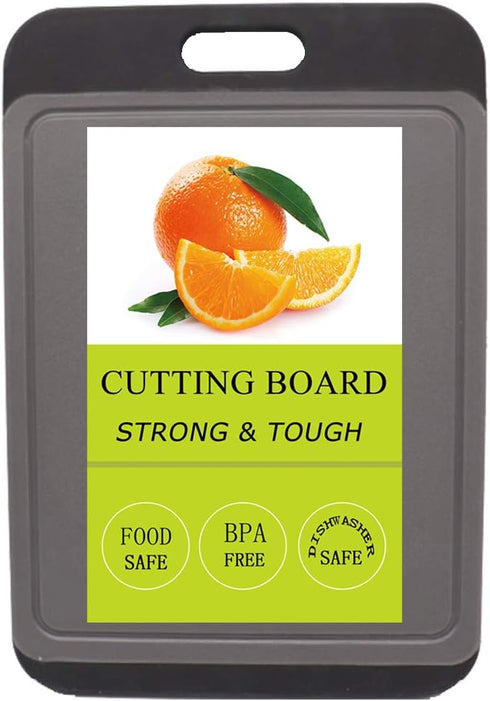 Medium Kitchen Cutting Board Mats, BPA Free, Dishwasher Safe, Juice Grooves, Thicker Boards, Easy Grip Handle
