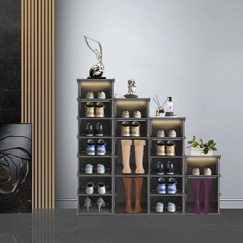 18 Entryway,Hallway,Closet, AFOORD Narrow Shoe Rack Tiers, Tall Skinny Shoe Organizer, Small Space and Vertical Shoe