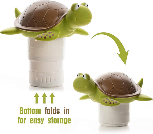 XY-WQ Floating Pool Chlorine Dispenser (Turtle) - Fits 1 and 3 Inch Tablets for Pools, Hot Tub, Spa