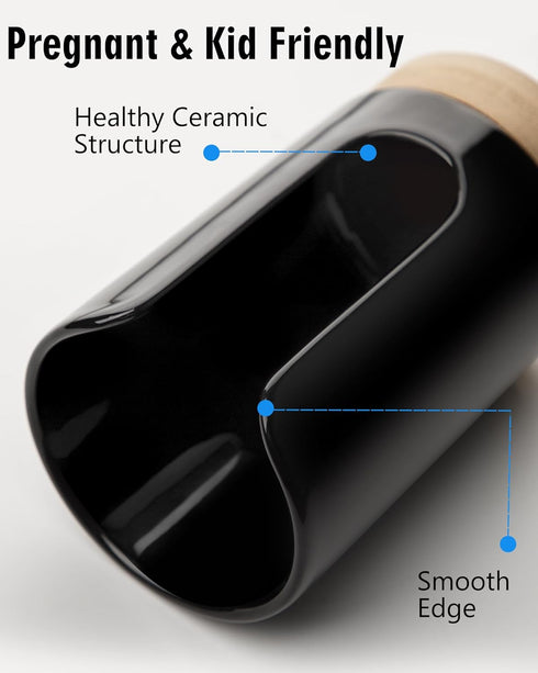 Ceramic Bathroom Cups Dispenser - 3-5 oz Disposable Paper & Plastic Bathroom Cups Holder - Mouthwash Cups Dispenser for Bathroom, Guest Toiletries, Countertop, Coffee - BPA Free (Black) by Viosuniu