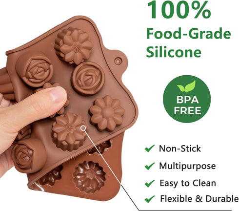 6 Pack Chocolate Molds Candy Molds Silicone, Food-Grade Non-Stick Jelly Mold, Crayon Mold, Silicone Baking Mold