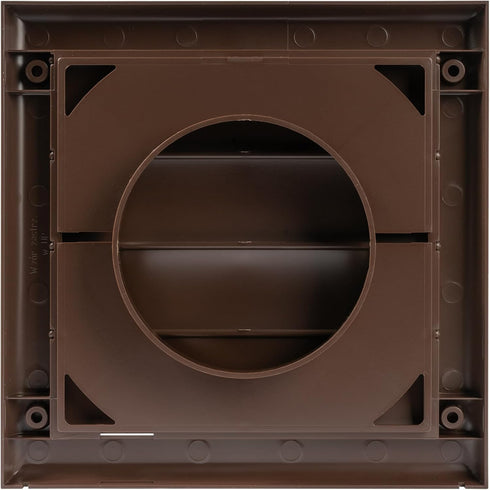 Plastic 4" Brown Dryer Vent Cover with Flange - Exhaust Ventilation Grille with Shutters for Various Ventilation Systems