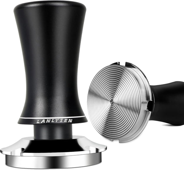 58mm Coffee Tamper for Espresso Machine, Spring-loaded with Built-in Sound Feedback, Stainless Steel Base