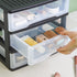BYCY Medium 3 Drawer Plastic Clear Stacking Desktop Organizer for Office Supplies and Home Organization