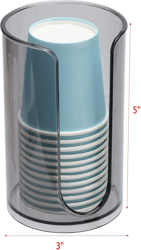 Small Paper Cup Dispenser, Disposable Cup Storage Holder for Bathroom Vanity Countertop's Rinsing Cups, Black
