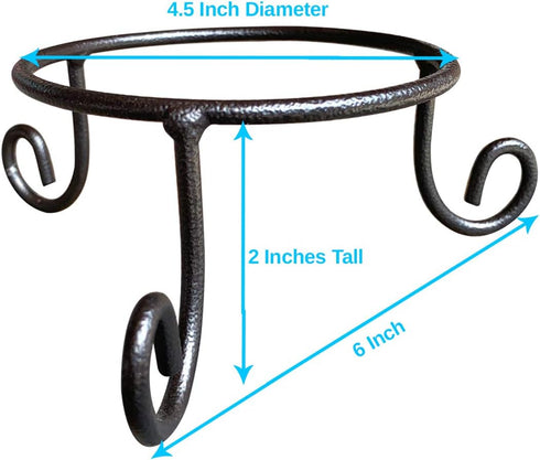 4.5inches 2inches Black Iron Gazing Globe Stand, Wrought Iron Sphere Holder, Crystal Ball and Glass Bowl Display Stand