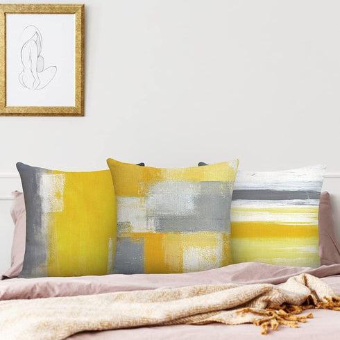 Set of 4 Throw Pillow Covers, 18x18, Plush Decorative Cases with Abstract Painting Pattern for Home Sofa Couch