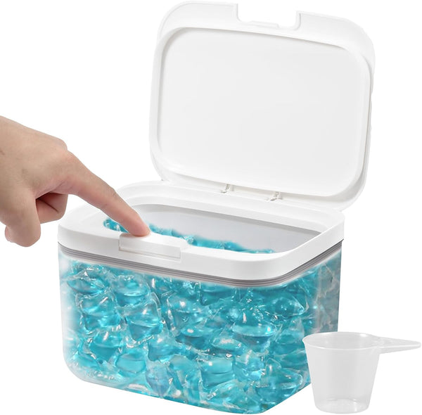 FAMIWIN Laundry Pods Container 1pc, 2.8L / 94oz Pop-Up Laundry Pod Holder with