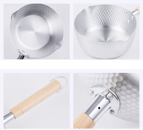 Traditional Japanese Aluminum Yukihira Saucepan, 6.3 Inch
