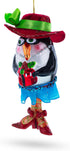 Stylish Penguin Blown Glass Christmas Ornament for Holiday Decor