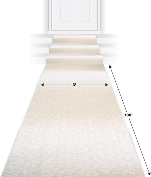 Beistle Floral Aisle Runner, Polyester Fabric, Wedding Decoration, 3' x 100'