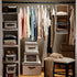 3 10"W 15" 24" Richards Homewares Shelf Sweater Organizer, X D X H-Canvas/Natural