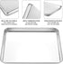 Baking Sheet with Cooling Rack Set, 2 Sheets + 2 Racks, Deedro Stainless Steel Cookie Half Sheets Baking Pan