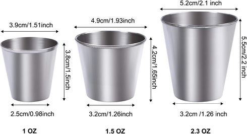 Ruisita 12 Pieces Stainless Steel Shot Glass Drinking Tumblers (1 Ounce/30 ml)