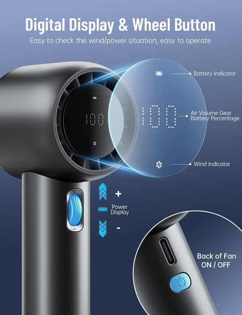 Portable USB Rechargeable Fan, Battery Powered Personal Fan for Travel and Camping