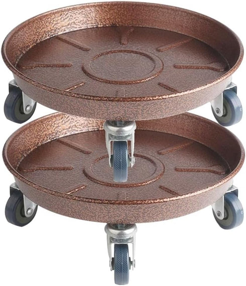 ARTLINE 10" Round Plant Stand with Lockable Wheels, 160lbs Heavy Duty for Indoor