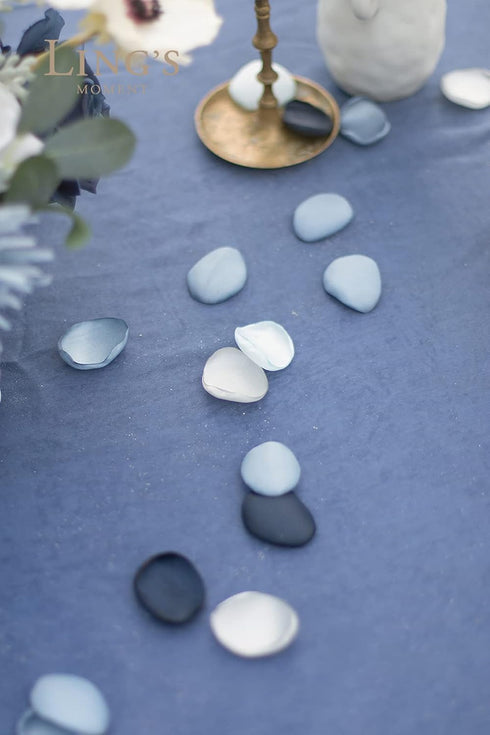 Ling's Moment Rose Petals, Silk Flower Petals for Wedding, Aisle, Centerpiece Décor, Dusty Blue Navy, 200pcs