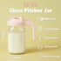 32oz 1 Glass Pitcher with Lid & V-shaped Pour Spout - Quart Breastmilk Pitcher Double Leak Proof, Creamer Container