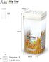 4" Counter, (1.2 Felli Flip Tite Food Storage Container with Lid Airtight Ring Seal Flip Top, Stackable Acrylic