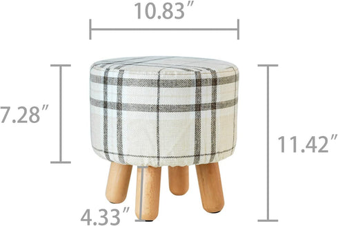 H&B Luxuries Round Padded Ottoman Stool | Versatile Foot Rest & Extra Seating