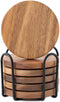 WLWNWFT Wood Coasters for Drinks Tabletop Protection with Holder Set of 6,