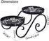 2 Tier Black Plant Stand, Metal Flower Stand Indoor Outdoor, Anti-Rust Iron Plant Shelf, Round Flower Pot Stands