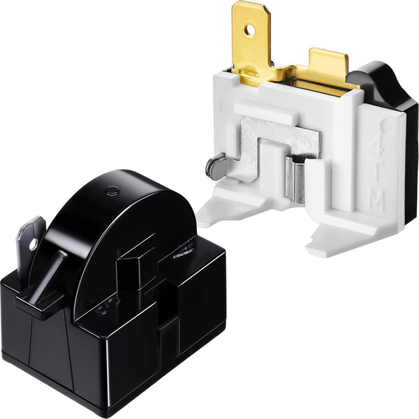 Mudder QP2-4.7 PTC Starter Relay and 6750C-0005P Overload Protector, 2 Pieces Compatible with LG Refrigerator Compressor