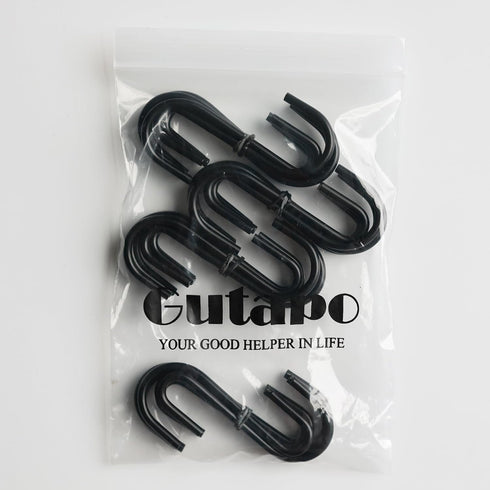 Gutapo 24 Pack Black S Shaped Hooks, Small Hanging Hangers for Bathroom Bedroom Office Kitchen Garden