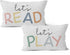HIWX Kids Playroom Decor, Classroom Throw Pillows Cover,Let's Read Play Decorative 12
