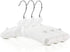 HANGERWORLD Small Kids Satin Padded Hangers - Pack of 3, 11.8inch Soft White for Nursery