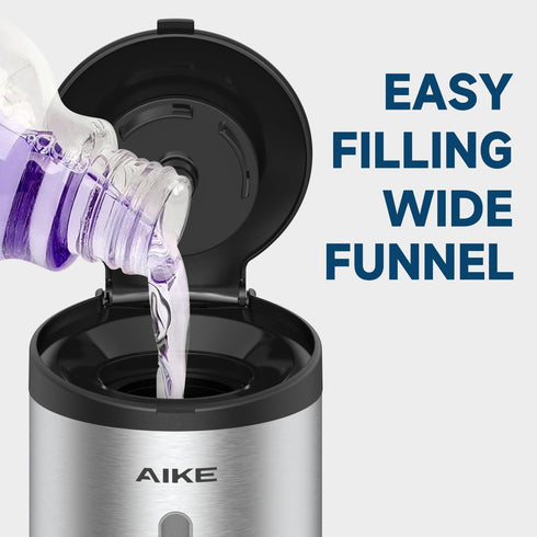 AIKE Wall-Mount Automatic Liquid Soap Dispenser, 27oz Large Capacity, Brushed Stainless Steel Finish