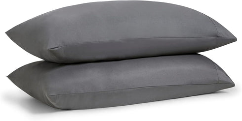 Empyrean Bedding Pillow Case Set of 2, Standard Size, Soft Microfiber, Dark Grey