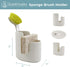 Farmhouse Style White Ceramic Kitchen Sink Caddy for Sponges & Brushes