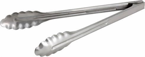Winco Coiled Spring Extra Heavyweight Utility Tong, 12-Inch, Stainless Steel