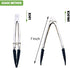 Mini Tongs with Silicone Tips, 7-Inch Kitchen Tongs, Set of 3 (Black)