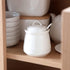 HAOTOP Porcelain Sugar Bowl, Ceramic Salt Bowl with Spoon and Lid for Home and Kitchen, 12 Ounces (White) by HAOTOP