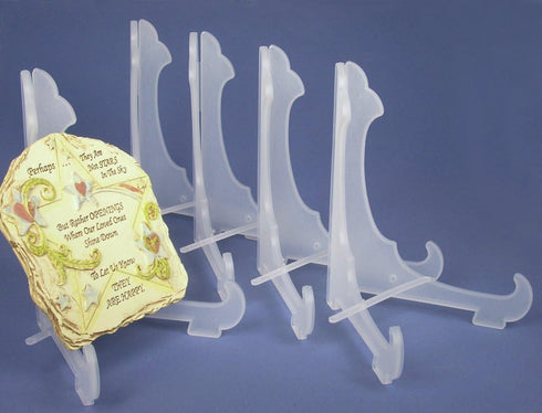 Clear Frosted 7"H Easels with Locking Bar for Display, Home Office, Wedding, Art Fairs, Pack of 5