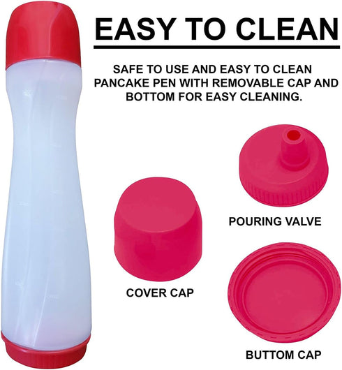 Bahoki Essentials Easy-Squeeze Pancake Pen - Batter Dispenser with Drip-Free Silicone Nozzle
