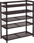 PayLessHere 5-Tier Bamboo Shoe Rack Shoe Bench Shoe Shelf Free Standing Storage Organizer