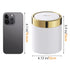 Mini Trash Can with Lid, Desktop Small Recycling Bin for Tabletop Use, Stainless Steel 0.4Gal Waste Bin