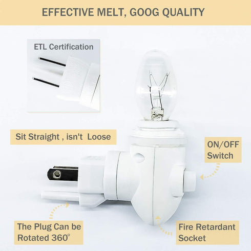 EQUSUPRO Metal Wax Melts Warmer Plug in Wall Pluggable Fragrance Wax Warmer with Removable Dish, Night Light for Home