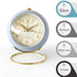 SHISEDECO Small Classic Non-Ticking Tabletop Alarm Clock, Battery Operated Astronaut Desk Clock with Backlight (Blue)