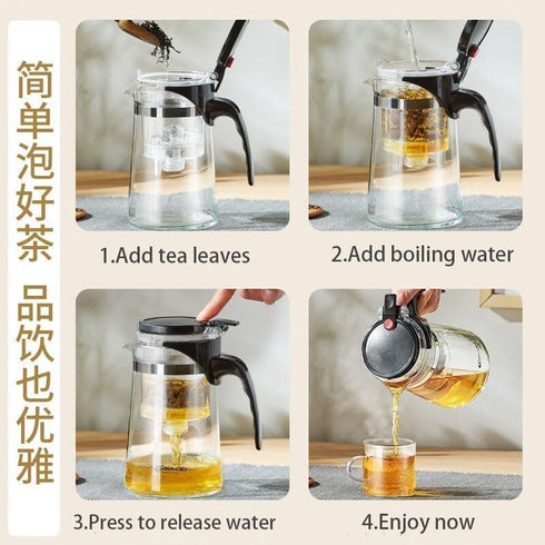 500ML Glass Teapot with Detachable Infuser, Filter Teapot for Loose Leaf Tea