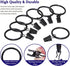 Lansian 72 Pack Curtain Rings with Clips Hooks, Rustproof Matte Metal Stainless Steel Drapery Rings, Vintage Black